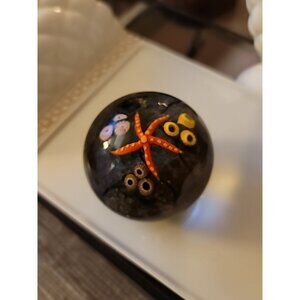 Cathy Richardson 2007 Starfish on Ocean Floor Lampwork Art Glass Paperweight